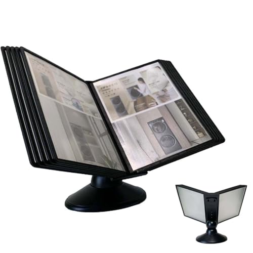 Drehbarer Schreibtisch-Referenz-Organizer, Deluxe-KatalogstäNder, 20 Doppelseitige Paneele, Akten-Organizer füR Den Schreibtisch, A4-Letter-GrößE, FüR Zuhause, BüRo, Klassenzimmer Und Bastelraum Drehbarer Schreibtisch-Referenz-Organizer, Deluxe-KatalogstäNder, 20 Doppelseitige Paneele, Akten-Organizer füR Den Schreibtisch, A4-Letter-GrößE, FüR Zuhause, BüRo, Klassenzimmer Und Bastelraum von OZMDXKJ