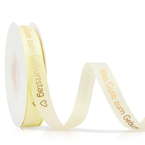 Geschenkband Gelb Satinband Ripsband 10mm×23m Schleifenband Seidenband Stoffband Für DIY Handwerk Dekoband Zum Basteln Geschenkverpackung Geburtstag Party Deko | Alles Gute Zum Geburtstag Geschenkband Gelb Satinband Ripsband 10mm×23m Schleifenband Seidenband Stoffband Für DIY Handwerk Dekoband Zum Basteln Geschenkverpackung Geburtstag Party Deko | Alles Gute Zum Geburtstag von OZOSHINE