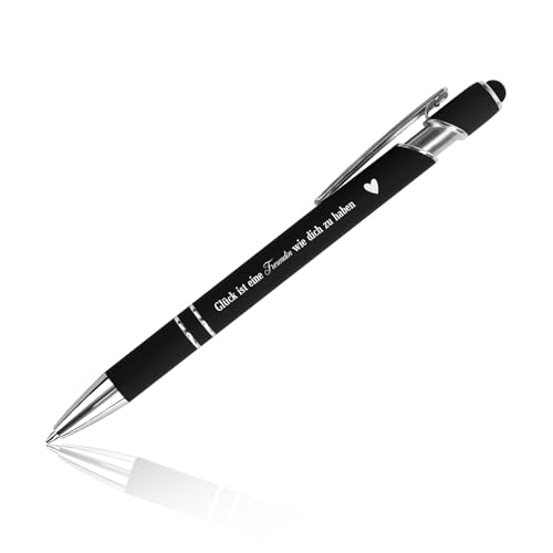 Kugelschreiber mit Gravur Stift Beste Freundin Geschenke Geburtstag Freundinnen Geschenk Kleines Freundschaft für Gute Freunde Freundinnen Geschenkidee Glücksstift Dankeschön Metall Schwarz Frauen von OZOSHINE