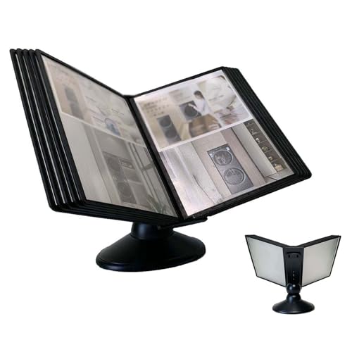 Akten-Organizer füR Schreibtisch – Drehbares Aktenregal füR Schreibtisch, 10 Doppelseitige Anzeigetaschen, Referenz-Organizer, zur Aufbewahrung A4-Posterdokumenten BüRo/Hause,Black Akten-Organizer füR Schreibtisch – Drehbares Aktenregal füR Schreibtisch, 10 Doppelseitige Anzeigetaschen, Referenz-Organizer, zur Aufbewahrung A4-Posterdokumenten BüRo/Hause,Black von OZTYSGXM