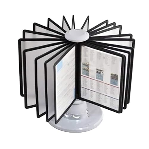 OZTYSGXM Drehbarer Desktop-Dokumentenhalter - Desktop-Flip-Display-Ordner (20 Doppelseitige Paneele, 40 Blatt KapazitäT), Katalog-Display-Rack füR Aufbewahrung A4-Dokumenten,Grey von OZTYSGXM