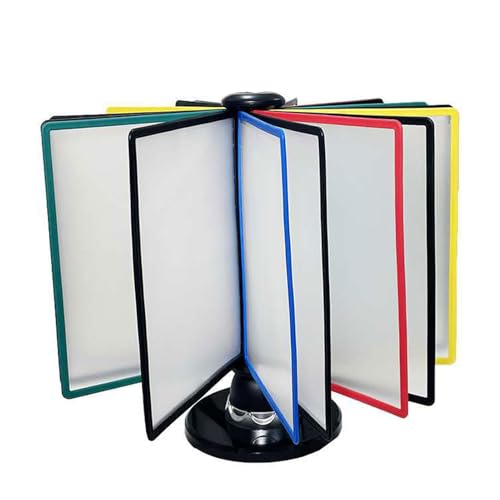 OZTYSGXM Drehbarer Desktop-Dokumentenhalter - Desktop-Flip-Display-Ordner (20 Doppelseitige Paneele, 40 Blatt KapazitäT), Katalog-Display-Rack füR Aufbewahrung A4-Dokumenten,Multicolor von OZTYSGXM