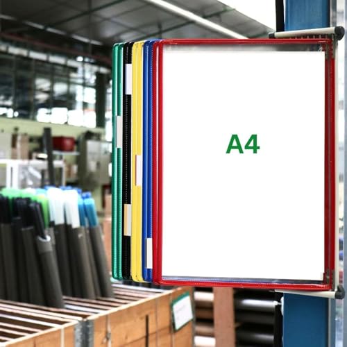 OZTYSGXM Referenzsystem Zur Wandmontage, Desktop-Referenz-Organizer Aus Metall und PVC, 10 Doppelseitige Taschen, Zur Anzeige Und Aufbewahrung Von A4-Dokumenten OZTYSGXM Referenzsystem Zur Wandmontage, Desktop-Referenz-Organizer Aus Metall und PVC, 10 Doppelseitige Taschen, Zur Anzeige Und Aufbewahrung Von A4-Dokumenten von OZTYSGXM