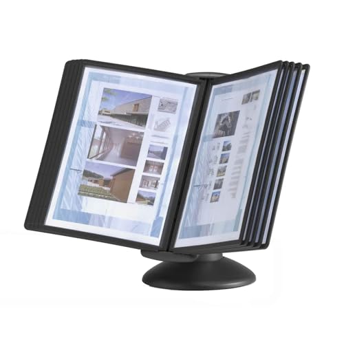 OZTYSGXM Schreibtisch-Dokumentenordner aus PVC und Metall, Schreibtisch-Referenz-Organizer – Katalog-Displayständer, Referenzsystem mit 10 doppelseitigen Paneelen OZTYSGXM Schreibtisch-Dokumentenordner aus PVC und Metall, Schreibtisch-Referenz-Organizer – Katalog-Displayständer, Referenzsystem mit 10 doppelseitigen Paneelen von OZTYSGXM