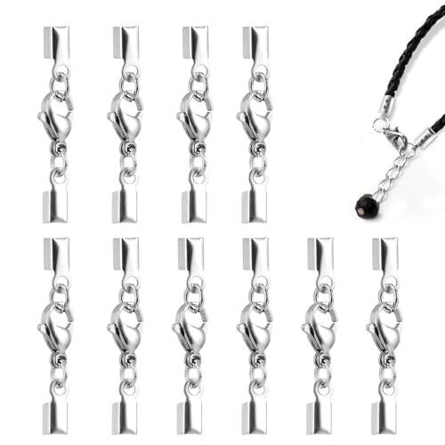 10 Stk. Edelstahl Verschluss, Lederband Kette, Karabinerverschluss, Schmuckherstellung Karabiner, Armband Verschluss Für Kette Halsketten Armbänder Anhänger Schmuckerstellung 10 Stk. Edelstahl Verschluss, Lederband Kette, Karabinerverschluss, Schmuckherstellung Karabiner, Armband Verschluss Für Kette Halsketten Armbänder Anhänger Schmuckerstellung von OZUXWOW