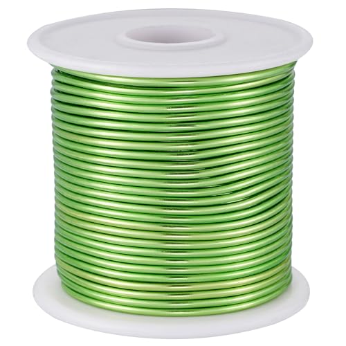 OZXCHIXU Aluminium-Basteldraht, 12 Gauge, 30 m, eloxiert, für Schmuckherstellung, Perlenstickerei, Blumen, Pflanzengarten, Modellierung und Modellierung, Basteldraht (Hellgrün Nr. 8, 2 mm) von OZXCHIXU