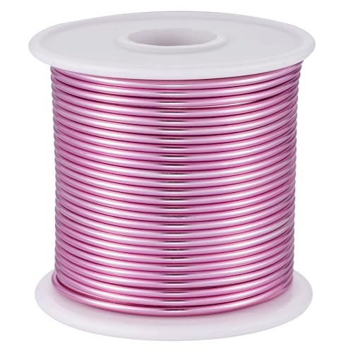 OZXCHIXU Aluminium-Basteldraht, 12 Gauge, 30 m, eloxiert, für Schmuckherstellung, Perlenstickerei, Blumen, Pflanzengarten, Modellierung und Modellierung, Basteldraht (Pink #13, 2 mm) von OZXCHIXU