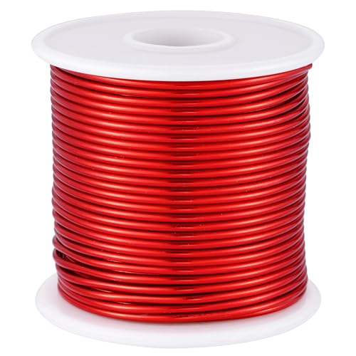 OZXCHIXU Aluminium-Basteldraht, 12 Gauge, rot, 30 m, eloxiert, für Schmuckherstellung, Perlenstickerei, Blumen, Pflanzengarten, Modellierung und Modellierung, Basteldraht (Rot Nr. 23, 2 mm) von OZXCHIXU