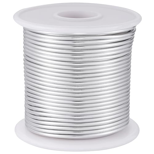 OZXCHIXU Aluminium-Basteldraht, 12 Gauge, silberfarben, 30,5 m, eloxiert für Schmuckherstellung, Perlenstickerei, Blumen, Pflanzengarten, Modellierung und Modellierung, Basteldraht (Silber Nr. 1, 2 mm von OZXCHIXU