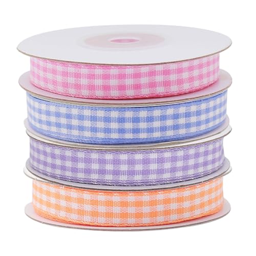 OZXCHIXU Geschenkband mit Vichy-Muster, kariert, für Geschenkverpackungen, Basteln, Babyparty, Haarschleifen, Urlaubsdekoration, 40 m, Rosa/Blau/Hellviolett/Orange, kariert, 4 Rollen OZXCHIXU Geschenkband mit Vichy-Muster, kariert, für Geschenkverpackungen, Basteln, Babyparty, Haarschleifen, Urlaubsdekoration, 40 m, Rosa/Blau/Hellviolett/Orange, kariert, 4 Rollen von OZXCHIXU