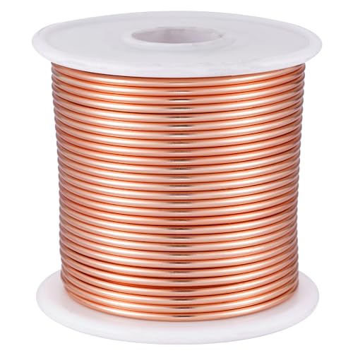 OZXCHIXU Kupfer-Aluminium-Basteldraht, eloxiert, für Schmuckherstellung, Perlenstickerei, Blumen, Pflanzengarten, Modellierung und Modellierung, 30 m (Kupferton Nr. 4, 2 mm) von OZXCHIXU