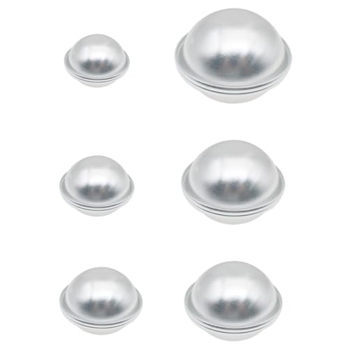 OZXNO Badebombenformen aus Metall, silberfarben, zum Selbermachen von Badekugeln, 6 Größen, 12 Stück OZXNO Badebombenformen aus Metall, silberfarben, zum Selbermachen von Badekugeln, 6 Größen, 12 Stück von OZXNO