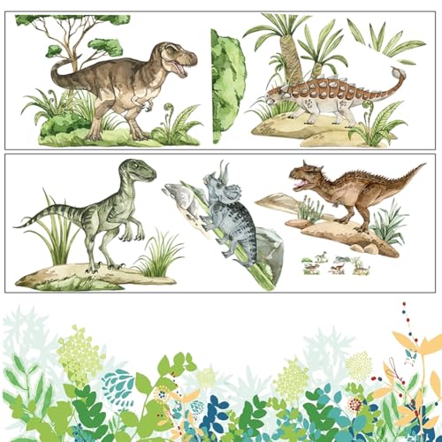 2 PCS Wandsticker Kinderzimmer Wandtattoo Tier Dinosaurier, Wanddeko für Wohnzimmer Deko, Wandbild 90x 30cm, Wandaufkleber Spielzimmer Baby Kinder Junge Schlafzimmer 2 PCS Wandsticker Kinderzimmer Wandtattoo Tier Dinosaurier, Wanddeko für Wohnzimmer Deko, Wandbild 90x 30cm, Wandaufkleber Spielzimmer Baby Kinder Junge Schlafzimmer von OZXVXZO