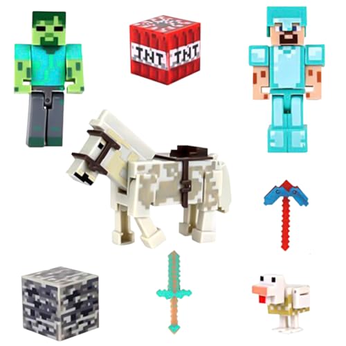 OZXVXZO Mineccraft Ornamente, 8 Stück Mineccraft Figuren, Mineccraft Spielzeug Mini Figuren Set Action Figure Kuchen Dekoration Tortenfiguren Charakter Figuren Modell Dekoration für Kinder OZXVXZO Mineccraft Ornamente, 8 Stück Mineccraft Figuren, Mineccraft Spielzeug Mini Figuren Set Action Figure Kuchen Dekoration Tortenfiguren Charakter Figuren Modell Dekoration für Kinder von OZXVXZO