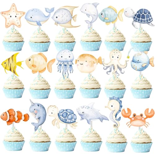 Cake Toppers Kinder Baby Party Ozean Themen Kuchen Dekoration Deko Topper Unterwasserwelt Deko Kuchen Cupcake Topper Kuchen Deko Kinder Geburtstags Deko Party Baby Shower Party Kuchen 36 Stück Cake Toppers Kinder Baby Party Ozean Themen Kuchen Dekoration Deko Topper Unterwasserwelt Deko Kuchen Cupcake Topper Kuchen Deko Kinder Geburtstags Deko Party Baby Shower Party Kuchen 36 Stück von OZXVXZO