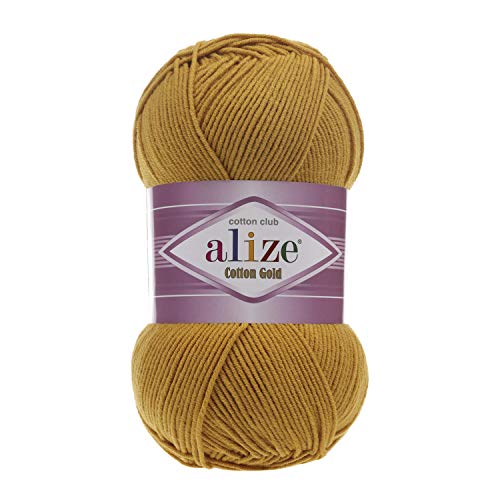 Alize 5 x 100g Cotton Gold: Öko-Tex-zertifiziert, Türkische Premium-Wolle aus Baumwolle und Acryl | Ideal zum Häkeln & Stricken für Babykleidung, Schals. Qualitätsgarn (02) von OZYOL