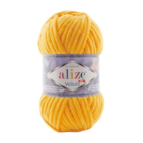 Alize Velluto – 100g Mikropolyester, Samtig Weiches Plüschgarn zum Stricken & Häkeln, Flauschige Wolle für Decken, Kissen, Amigurumi & Kleidung (216) von OZYOL