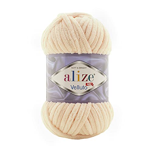 Alize Velluto – 100g Mikropolyester, Samtig Weiches Plüschgarn zum Stricken & Häkeln, Flauschige Wolle für Decken, Kissen, Amigurumi & Kleidung (310) von OZYOL