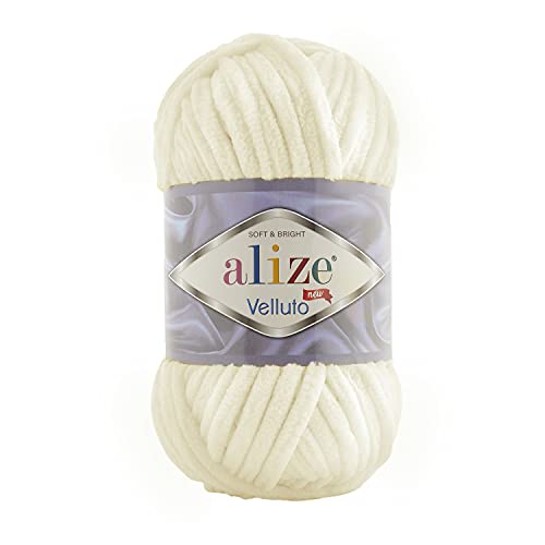 Alize Velluto – 100g Mikropolyester, Samtig Weiches Plüschgarn zum Stricken & Häkeln, Flauschige Wolle für Decken, Kissen, Amigurumi & Kleidung (62) von OZYOL