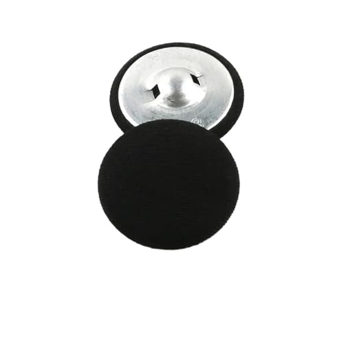 20 Stück Knopfstoff mit Metallknöpfen for Kleider, Nähknöpfe, Kleidungsdekorationsknöpfe (Color : Black, Size : 25MM) von OZZYW