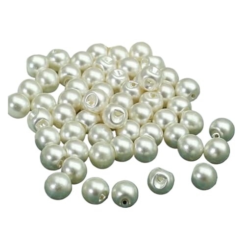 50PCS/100PCS 10mm Rund Nähen Perle Schnalle Kleidung Dekoration DIY Handwerk (Color : 50PCS, Size : 10mm) von OZZYW