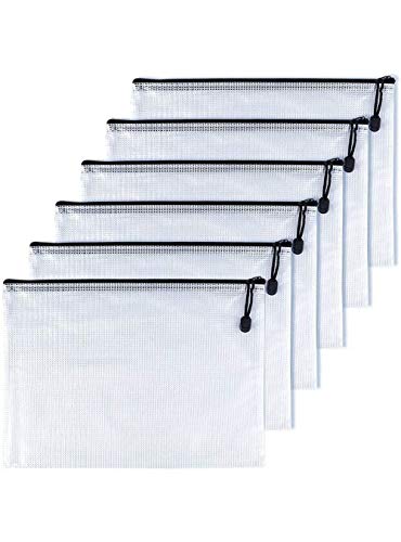 Oaimyy Dokumententasche A3,6 Stück Dokumententaschen mit Reißverschluss, Mesh-Kunststoff-Reißverschlusstaschen für Dokument, Büro, Schule, Papier, Dokumente, Hausaufgaben, Kosmetik(Schwarz) Oaimyy Dokumententasche A3,6 Stück Dokumententaschen mit Reißverschluss, Mesh-Kunststoff-Reißverschlusstaschen für Dokument, Büro, Schule, Papier, Dokumente, Hausaufgaben, Kosmetik(Schwarz) von Oaimyy