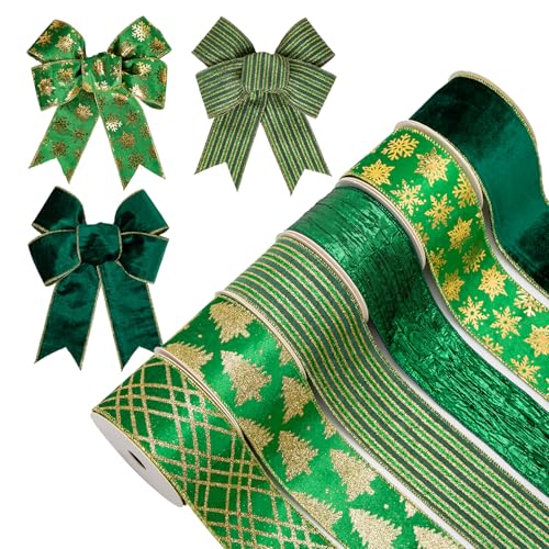 6 Rollen 30 Yard Weihnachten Band Dekorationen Weihnachtsbaumband Geschenkbox Verpackungsband Glitzer Weihnachtsbänder Schleifenband für Geschenk Weihnachtsbaum Dekoration, Grün 6 Rollen 30 Yard Weihnachten Band Dekorationen Weihnachtsbaumband Geschenkbox Verpackungsband Glitzer Weihnachtsbänder Schleifenband für Geschenk Weihnachtsbaum Dekoration, Grün von Oairse