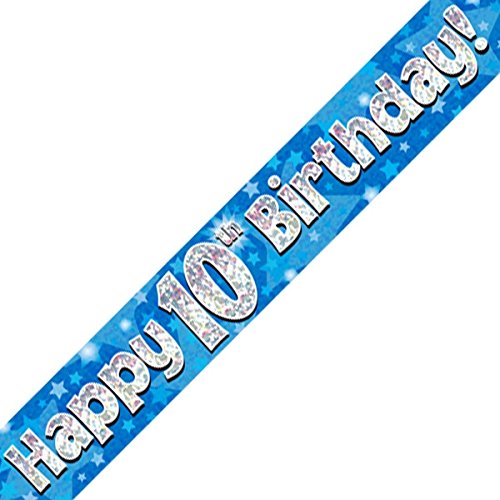 Oaktree Ltd Banner Happy 10th Birthday, Folie, blau, 270 x 12 x 0.1 cm von Oaktree Ltd