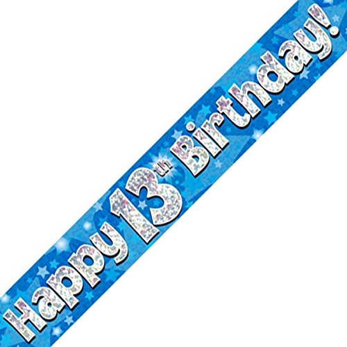 Oaktree LTD Happy 13th Birthday Banner, Folie, blau, 270 x 12 x 0,1 cm von Oak Tree