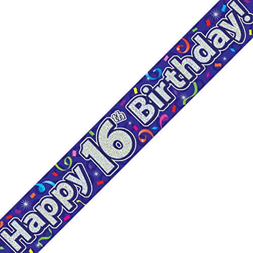Oaktree LTD Happy 16th Birthday Banner, Folie, Marineblau, 270 x 12 x 0,1 cm von OakTree