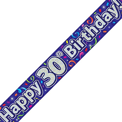 Oaktree Ltd Banner Happy 30th Birthday, Folie, Navy, 270 x 12 x 0.1 cm von OakTree