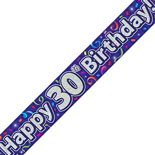 Oaktree Ltd Banner Happy 30th Birthday, Folie, Navy, 270 x 12 x 0.1 cm von Oaktree Ltd