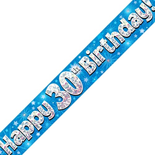Oaktree LTD Happy 30th Birthday Banner, Folie, blau, 270 x 12 x 0,1 cm von Oak Tree