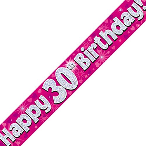 Oaktree LTD Happy 30th Birthday Banner, Folie, pink, 270 x 12 x 0,1 cm von Oak Tree
