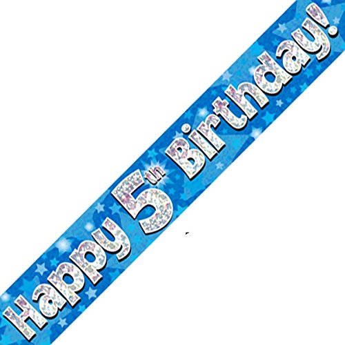 Oaktree Ltd Happy 5th Birthday-Banner, Folie, blau, 270 x 12 x 0.1 cm von OakTree