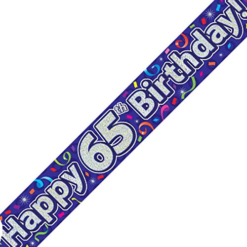 Oaktree Ltd Happy 65th Birthday-Banner, Folie, Navy, 270 x 12 x 0.1 cm von OakTree