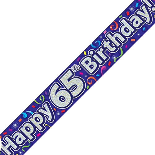 Oaktree Ltd Happy 65th Birthday-Banner, Folie, Navy, 270 x 12 x 0.1 cm von Oaktree Ltd