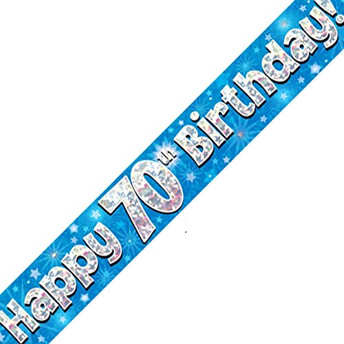 Oaktree Ltd Happy 70th Birthday-Banner, Folie, blau, 270 x 12 x 0.1 cm von Oaktree Ltd