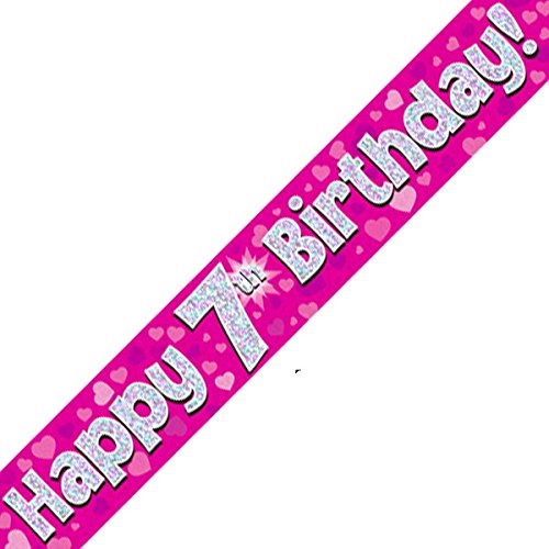 Oaktree Ltd Happy 7th Birthday-Banner, Folie, Rose, 270 x 12 x 0.1 cm von Oaktree Ltd