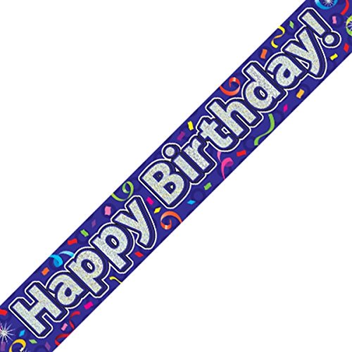 Oaktree LTD Happy Birthday Banner, Folie, Marineblau, 270 x 12 x 0,1 cm von Oak Tree