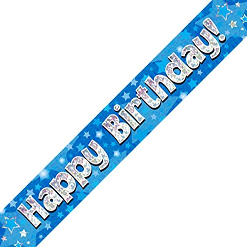 Oaktree LTD Happy Birthday Banner, Folie, blau, 270 x 12 x 0,1 cm von Oak Tree