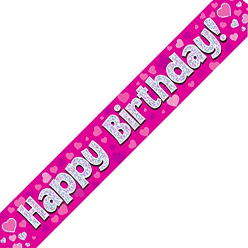 Oaktree LTD Happy Birthday Banner, Folie, pink, 270 x 12 x 0,1 cm von OakTree