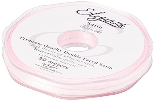 Eleganza 3 mm x 50 m Satinband doppelseitig, helles Pink von OakTree