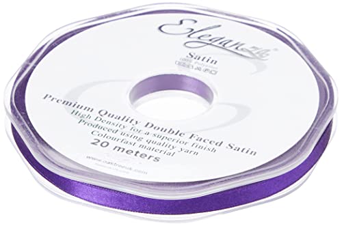 Eleganza 6 mm x 20 m Satinband doppelseitig, Lila von Eleganza