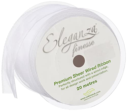 Eleganza Geschenkband mit Drahtkanten, 70 mm x 20 m, gewebt, weiß, 12 x 12 x 7 cm Eleganza Geschenkband mit Drahtkanten, 70 mm x 20 m, gewebt, weiß, 12 x 12 x 7 cm von ELEGANZA