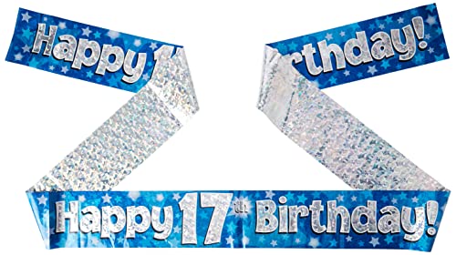 OakTree 1.586.961,5 cm Happy 17. Geburtstag Folie holografisches Banner, blau von OakTree