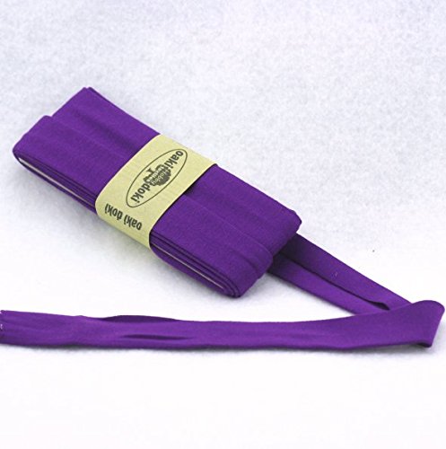 Oaki Doaki Jersey-Einfassband, 3m, elastisches Schrägband, Breite: auf 2cm vorgefalzt, violett, lila (947) von Oaki Doaki Jersey-Einfassband