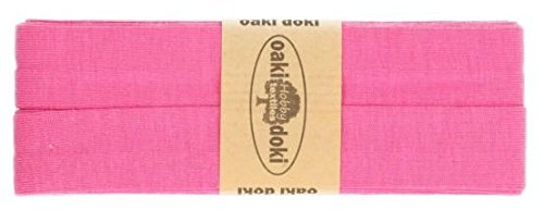 Oaki Doaki Jersey-Einfassband 3m, elastisches Schrägband, Breite: auf 2cm vorgefalzt, pink (017) von Oaki Doaki Jersey-Einfassband