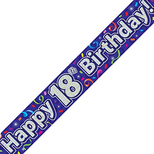 Oaktree Ltd Happy 18th Birthday Banner, Folie, Marineblau, 270 x 12 x 0,1 cm von Oaktree Ltd