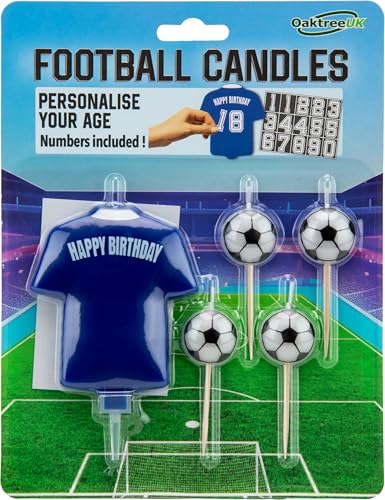 8 cm Fußballtrikotkerze, Blau von Oaktree UK